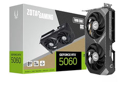 ZOTAC Gaming GeForce RTX 5060 Twin Edge 8GB Graphics Card - Black | 8 GB | DLSS4 | GDDR7 | PCIE 5.0 | SFF Ready | 3840 CUDA Cores | ZT-B50600E-10M | Only Graphics Card with 5 Year Warranty