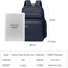 Arctic Hunter Premium Backpack with Shockproof Laptop Compartment 20L Heavy Duty Padded 1680D Polyester Multiple Pockets Smart Organizer Water/Scratch Resistant
