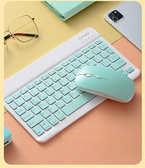 SHARE SUNSHINE Bluetooth Wireless Keyboard and Mouse Combo, Pink Ultra-Slim, Ergonomic, Rechargeable, Compatible with Apple iPad iPhone Samsung Tablet Android PC Mac