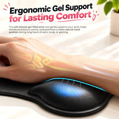 TECPHILE Mouse Pad Wrist Support with Massage Design, Ergonomic Dog Paw Mouse Mat, Pain Relief Memory Foam, Anti-Slip PU Base, Cushion Mousepad Wrist Rest for Gaming, Home, Office, Laptop, Computer