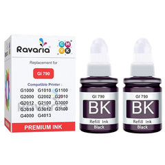 Ravaria GI 790 Ink Compatible Ink for Canon Pixma g1000 / G1010 / G1100 / G2000 / G2002 / G2010 / G2012 / G2100 / G3000 / G3010 / G3012 / G3100 / G4000 / G4013