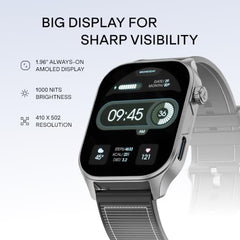 boAt New Launch Ultima Vogue 2, India's First AMOLED Type-C Smartwatch, 1.96" Display, 1000 nits Brightness, Metal Body w/Premium Straps, 10-Days Battery Life, Smartwatch for Men & Women(Active Black)
