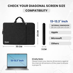Dyazo 15.6 Inch Laptop Sleeve with Charger Pouch | Front Pocket with Handle Water Resistant Sleeve Case | Compatible for MacBook, HP, Dell, Acer, Asus, Microsoft, Samsung and Other Notebooks (Grey)