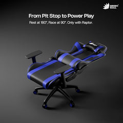 Green Soul Raptor 2.0 Racing Edition Ergonomic Gaming Chair with Premium PU Leather, Adjustable Neck & Lumbar Pillow, 3D Adjustable Armrests & Heavy Duty Nylon Base (Black & Red)