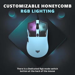 EvoFox Ghost X Pro Tri-Mode Wireless Gaming Mouse with RGB Charging Dock, 54g Ultra-Lightweight, 30,000 DPI Instant S312 Sensor, 8000Hz Polling, 100M Huano Switches, Dual Bluetooth, 2.4GHz, Wired