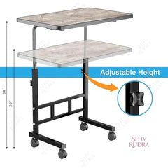Multi-Purpose Laptop Table, Study Table| Heavy Duty Bed Table| Adjustable for Height, Portable for Office, Work Form Home | DIY Table, Easy to Asembl(Black Ajustable)