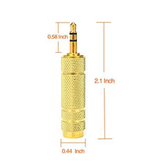 SeCro 3.5Mm Stereo Male To 6.3Mm Stereo Female Adapter Converter ((1 Pack) Silver), auxiliary