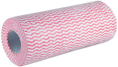 Amazon Brand - Presto! Non-Woven Kitchen Towel Roll | 80 Pulls (Pack of 2) | Size: 23 x 21 cm | Wavy Pattern (Red & Blue) | Washable and Reusable | Highly Absorbent | For Daily Use