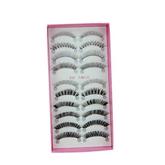 SYGA 10 Pairs False Eyelashes Faux Mink Lashes Natural Look Wispy Fake Eyelashe Fluffy Volume Long Thick Lashes Black