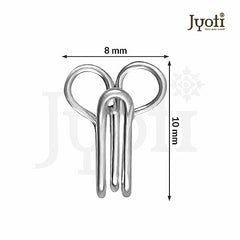 JYOTI Dress Hook (50 Hooks of 3 Wire Size 2 of Brass Material in Nickel Free Finish in a Pouch), Hooks for Ladies Blouses, Dresses, Chudidars, Children Dresses, Frocks, and Gowns - Pack of 5 Pouches