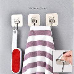 JIALTO Adhesive Hooks, Heavy Duty 5 kg Wall Hooks, Nail-Free Reusable Stainless Steel Sticky Hangers for Multipurpose Kitchen, Bathroom & Home (10 Pcs)