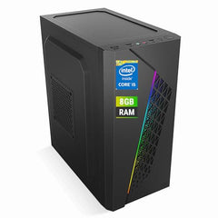 CloudVU Desktop PC #CPU i5-GEN4 Turbo + 8GB RAM + 1TB SSD NVMe + HDMI + VGA +LAN + USB 3.0 + HD Graphics + Windows 11 Pro License & MS.Office(Solar-i5_8GB_1TB)