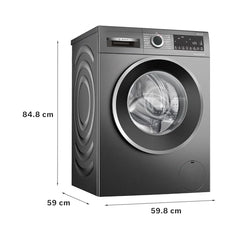 Bosch 10.5/6 KG Inverter Fully Automatic Front Load Washer Dryer (WNA2E4U1IN, 1400 RPM, 14 Wash Programs, LED touch display, Wash & Dry in 60 Mins, Cast Iron Grey)