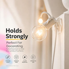Art Street Hard Plastic 3-Pin Seamless Nail with 2 Spirit Leveler for Photo Frame Wall Picture Frame Hooks Hangers - Set of 25 (White)
