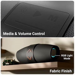 ZEBRONICS Sound Feast 55, Portable Bluetooth Speaker, 14 Watts, 10 Hours Playback, Dual 5.7 cm Drivers, Dual Passive Radiator, Call Function, RGB, Bluetooth v5.3 | TWS | USB | mSD | AUX, Deep Bass