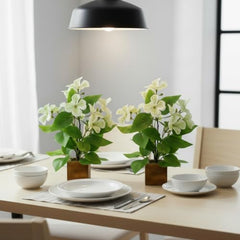 fancymart Artificial Flower Plant Home Décor with Small Size Pot | Pack of 2 | Plant Hanging for Home Decor | Office Decor (DESIGN-01)