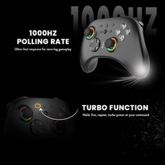 Cosmic Byte Stellaris Controller, 3 Modes Wifi + Bluetooth + Wired for PC, iOS, Android, Hall Effect Trigger and Upgraded TMR Joystick, Macros, 1000mAh Battery, RGB LED, Software Support (Black)