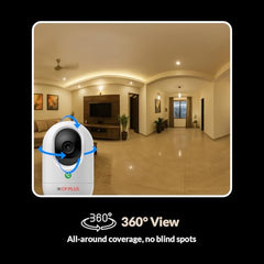 CP PLUS 3MP Smart Wi-Fi CCTV Camera | 360° Pan & Tilt | Press to Call | Motion Tracking | CTC Cyber Secure Tech | Two-Way Talk | IR Night Vision | Alexa & OK Google | CP-E34Q