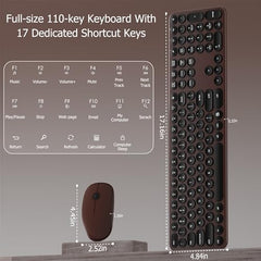 COVEVA Wireless Keyboard and Mouse Combo, 2.4GHz Wireless (Khaki)