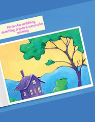 A4 Drawing Book, 34 Pages (29.5 x 21 cm), 100 GSM White Paper, Pack of 3 | Soft Blund, Sketch Book for Kids, Students and Artists | Thick Pages Suit Pencils, Crayons, Colour pens, Paints
