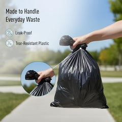 Amazon Brand - Presto! Garbage Bags | XXXL | 30 Count | 10 Bags x 3 Rolls | 42 x 48 In | For Dry & Wet Waste | Black