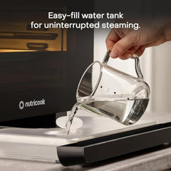 Nutricook Steami X 24L Black (Steam + Air Fryer Oven) with 10-in-1 functions like Steam Cook, Steam Roast, Air Fry, Bake, Sterilize & more. Steam + Convection technology, 2200W power, 2-year warranty