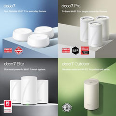TP-Link Deco BE25 WiFi 7 Mesh System (Pack of 3) Dual Band BE5000 Up to 5013 Mbps, MLO Technology, 2 x 2.5G Ports, Coverage up to 2000 Feet