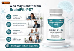 Brainifit-PS Phosphatidylserine 100mg Chewable Supplement | Memory, Focus & Cognitive Function Support | Sugar Free - 60 Tablets (by LeeWell)
