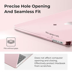 EooCoo Case for MacBook Air 15 inch M5 M4 M3 M2 2026-2023, Sparkly Clear