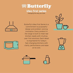 Butterfly ZieraBlack 1000 Watt Mixer Grinder | 6 Jars | Coarse Grinding Jar | Uniform Grinding - Tornado Blade & Lid | Smudge Free & Long Lasting Annealed SS Jars | Torx23 Motor| 5 Years Warranty