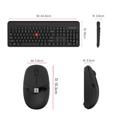 iBall ClickSet S450 Wireless Keyboard & Mouse Combo, 104-Key Full Size Keyboard, 12 Media Keys, Retractable Stand, ₹ Key, UV Coated Keys, Mobile Slot, 1200 DPI Mouse, 3 Buttons, High Precision