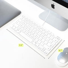 Macally Slim USB Wired Small Compact Mini Computer Keyboard for Apple Mac, iMac, MacBook Pro/Air, Mac Mini, Windows PC Desktops, Laptop (Space Gray)