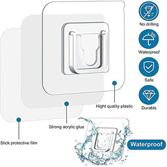 JIALTO Adhesive Hooks, Heavy Duty 5 kg Wall Hooks, Nail-Free Reusable Stainless Steel Sticky Hangers for Multipurpose Kitchen, Bathroom & Home (10 Pcs)