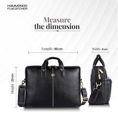 HAMMONDS FLYCATCHER Genuine Leather Office Bag for Men - 15.6 Inch Laptop Bag for Men for Professionals, Business Travelers - Adjustable Straps & Multiple Compartments - 1 Year Warranty - Brown