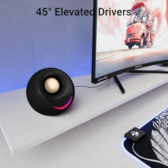 ZEBRONICS Blues 2.0 Computer Speakers, 8 Watts, 45° Elevated Drivers, Dual Passive Radiators, USB Powered, AUX, Volume Control Knob, RGB LED, for Laptops & Desktop (Black)