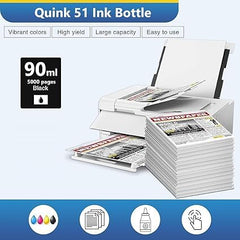 Compatible Inkjet Refill Ink for HP Ink Tank GT51 GT52 Series Replacement Ink for HP 310,315,319,410,415,419,450,510,550,610,GT5810 GT5820,GT5811 Printer (Color Set (BK-70ml 2pc /CMY-70ml))