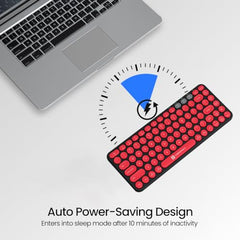 Portronics Bubble 2.0 Wireless Keyboard with Bluetooth + 2.4 GHz Receiver, Connect 3 Devices, Compact TKL Size, 10m Working Range, Function Shortcut Keys, for Laptop, PC, Smartphone, Tablet (Black)