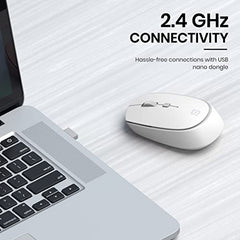 Portronics Toad 23 Wireless Optical Mouse with 2.4GHz, USB Nano Dongle, Optical Orientation, Click Wheel, Adjustable DPI(Pink)