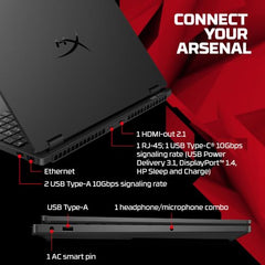 HP Smartchoice HyperX OMEN 15, AMD Ryzen 7 260, 8GB-RTX 5050, 24GB DDR5 (Upgradeable), 1TB SSD, 180Hz, 2.5K, 500 nits, 3ms RT, 15.3''/38.9cm, Win11, Office24, Black, 2.42kg, gb0038AX, AI Gaming Laptop
