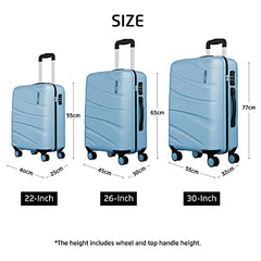 Safari 3Pc Polycarbonate Persia Set-55+65+77 Cms Small, Medium & Large Size (Cabin & Check-in) 8 Wheels Luggage/Speed_Wheel Suitcase/Trolleys (Pearl Blue)