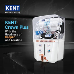 KENT Grand Plus Alkaline + Copper RO Water Purifier | RO+UV+UF+Alkaline+Copper+TDS Control+UV in Tank|ISI Marked| Auto Flush Feature|9L Tank|20 LP/Hr |Ideal For Borewell/Tanker/Municipal Water | White