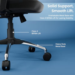 Vergo Transform Prime Ergonomic Mesh Office Chair, High Back, Lumbar Support, 2D Armrests, Synchro Tilt-Lock Recline, Heavy-Duty Metal Base, WFH/Study/Gaming (Black)