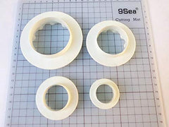 SYGA 4 Pcs Two Side Round Cookie Cutters,Biscuit Cutters and Fondant Cake Cutters