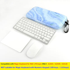 Neoprene Carrying Keyboard Sleeve Case Bag Protection Pouch Compatible with Magic Keyboard 1 & 2, Wireless Keyboard, Magic Mouse, Magic Trackpad and Wireless Trackpad (Blue Marble Pattern)