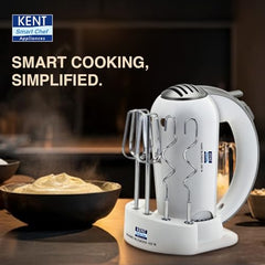 KENT 150W, 5 Speed Control, Copper Motor, Multiple Beaters, Overheating Protection, Food Grade Plastic Body Hand Blender (White)
