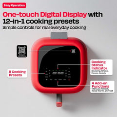 NUUK BRĪSK 6.5L 100% Toxin-Free Ceramic Air Fryer|ILAG® CeramicTech™|No Micro plastics, No PTFE, PFAS, PFOA|12 Cooking Presets|Digital Display|Shake Reminder|360° Even Cooking