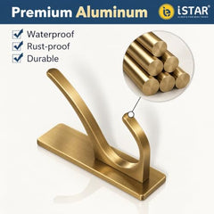 iSTAR Self Adhesive Wall Hook Heavy Duty Metal Stick-On Door Hanger Hook for Hanging Towel, Purse, Robe, Backpack, Jacket, Clothes, Bags - Wall Hooks Set for Bathroom & Kitchen (Pack of 4) (Rose Gold)