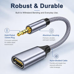 Verilux® USB C to 3.5mm Adapter Type C to Aux Audio Converter