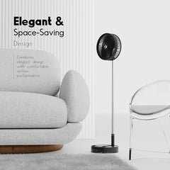 Zebronics Heat Buster 300, Portable Desk Fan, Upto 13h Backup, 3600mAh Rechargeable Battery, 360° Rotatable fan, 4 Speed + 1 Breeze Mode, Wall-Mountable, for Travel, Office, Home (Black)