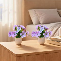 fancymart Artificial Flower Plant Home Décor with Small Size Pot | Pack of 2 | Plant Hanging for Home Decor | Office Decor (DESIGN-01)